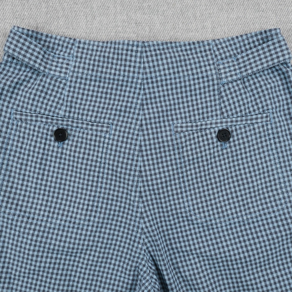 Sundance Pants Womens 4 Blue Gingham Ankle Linen Cotton 27 Waist 25.5 Inseam - Picture 3 of 15